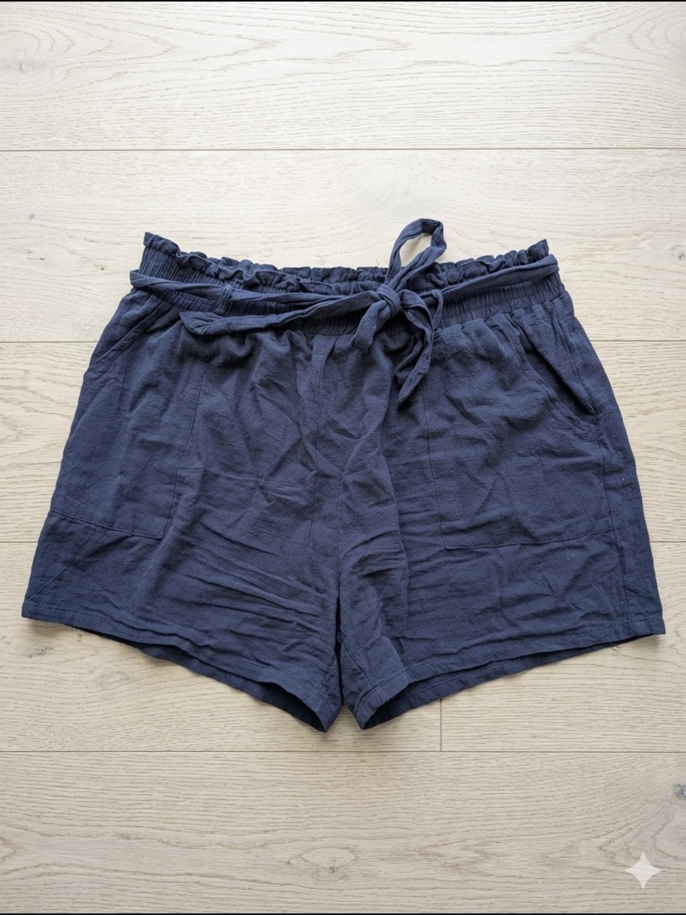 HIYIYEZI Women's Shorts Bowknot Tie Waist Shorts Navy Size XXL (EUC) - Picture 9 of 13